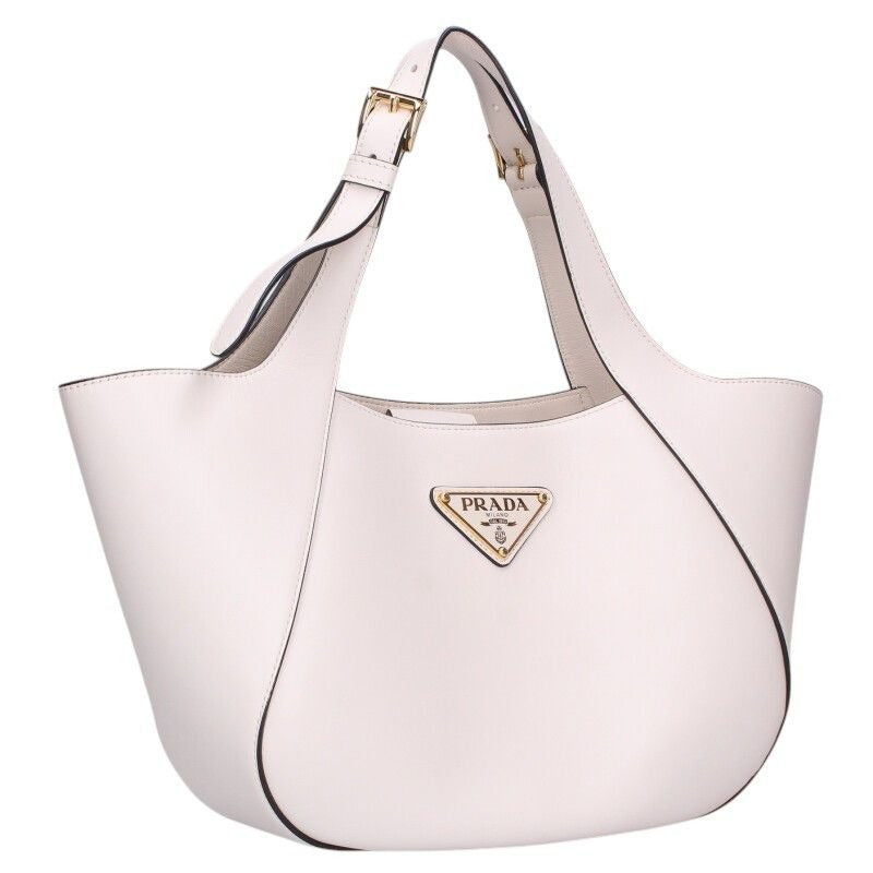 Prada 1 Bg483 Triangle Logo Plate Leather Handbag Women's