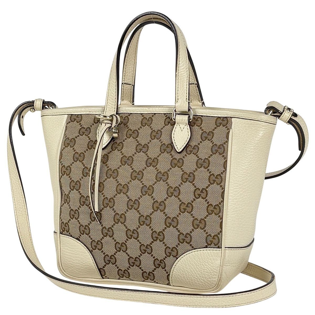 Gucci GG Pattern Handbag Canvas Beige Ivory