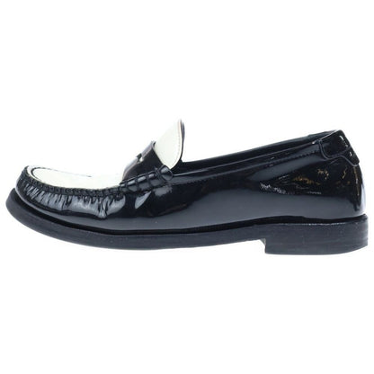 Saint Laurent Paris le Loafer Penny Slippers Patent le Shoes Black White