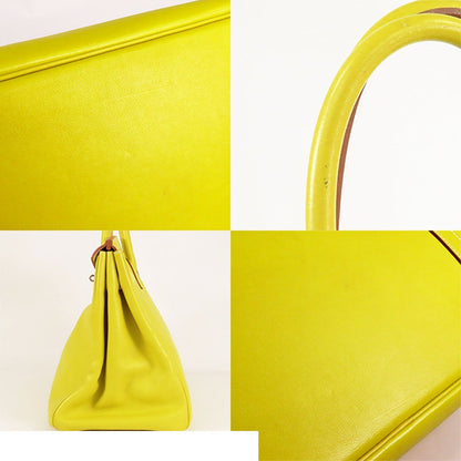 Hermes Birkin 35 Lime Silver Swift Handbag — view 6