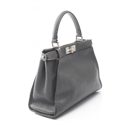 Fendi Handbag Peekaboo Regular Gray Leather Selleria — view 2