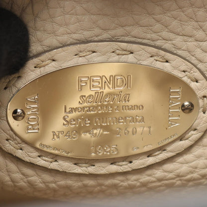 Fendi Handbag Peekaboo Regular Gray Leather Selleria — view 4