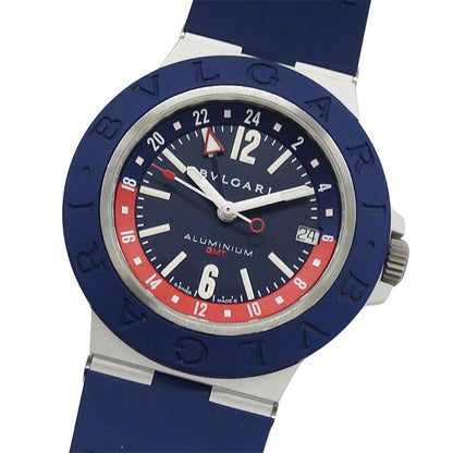 Bvlgari Watch Aluminum Gmt Date Automatic Winding at Rubber
