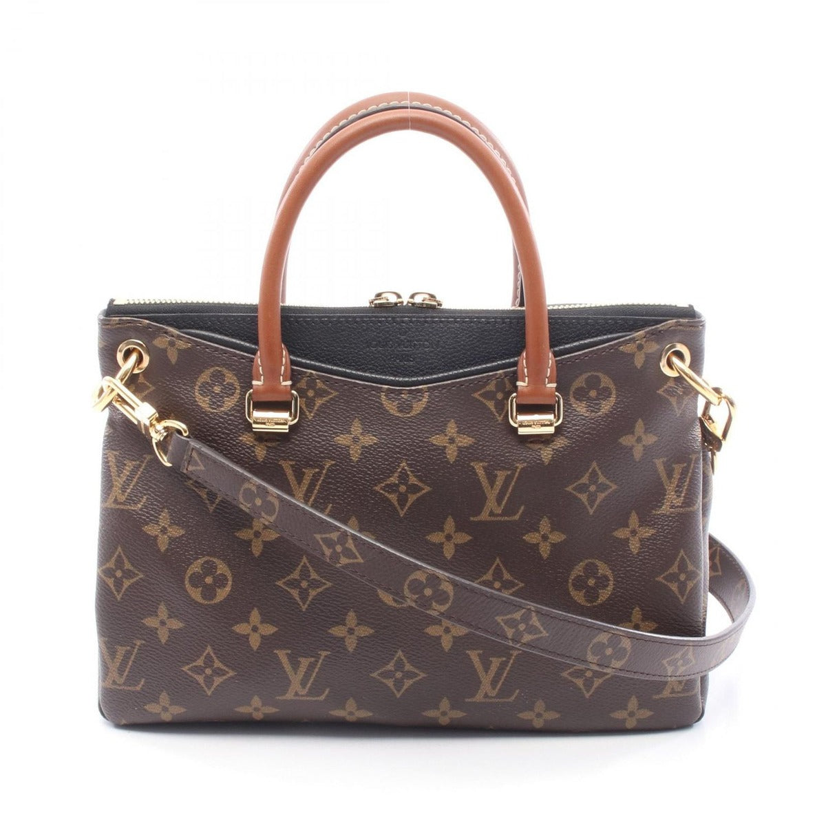 Louis Vuitton Handbag Pallas BB Noir Black Canvas Leather