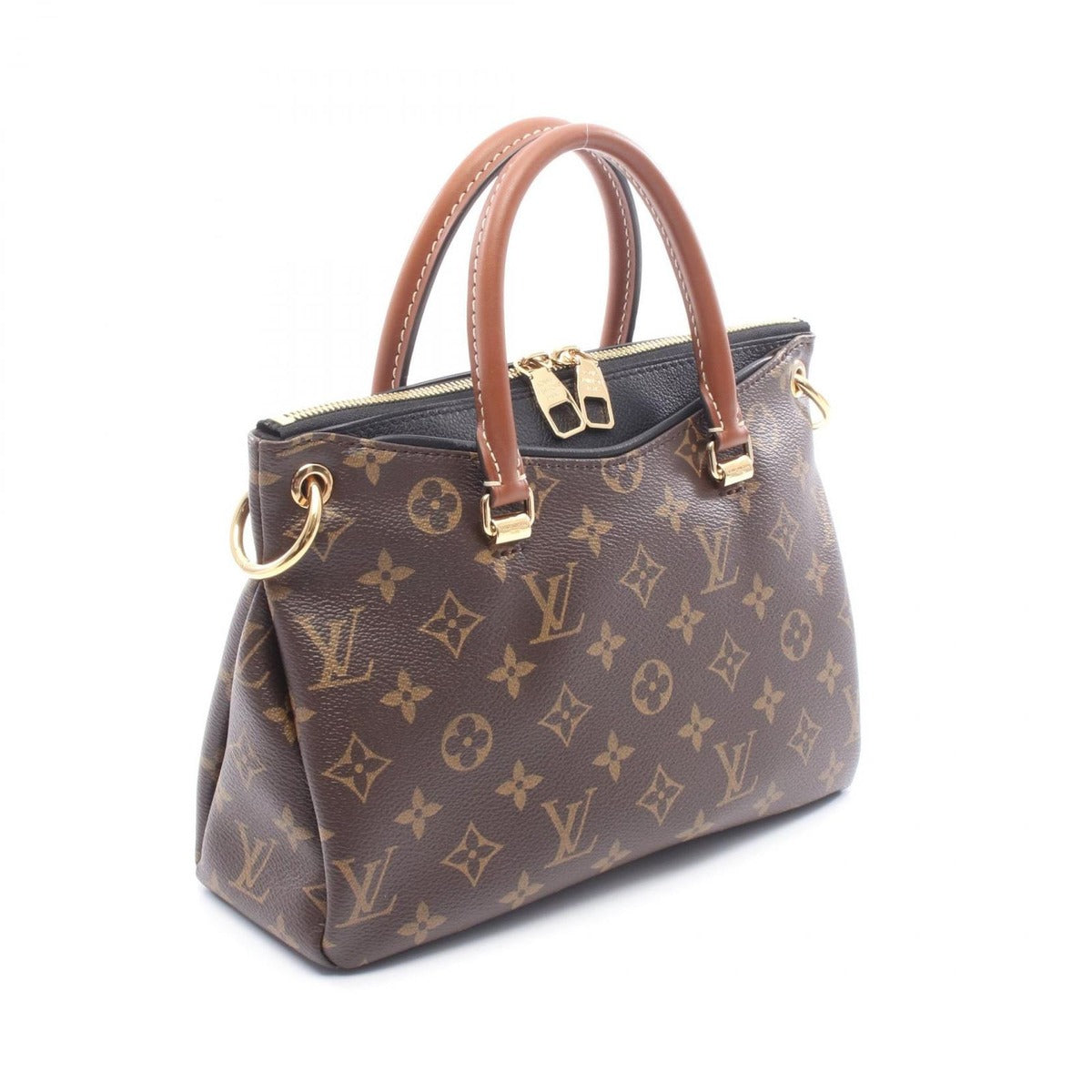 Louis Vuitton Handbag Pallas BB Noir Black Canvas Leather — view 2