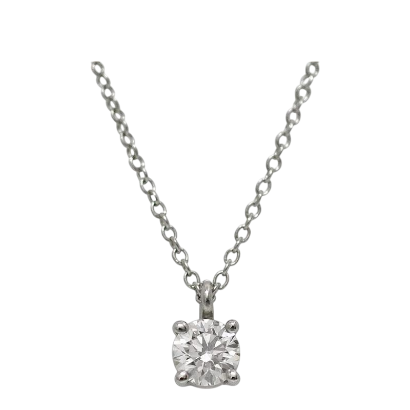 Tiffany & Co Necklace Solitaire Diamond 0.30ct Polished