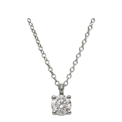 Tiffany & Co Necklace Solitaire Diamond 0.30ct Polished