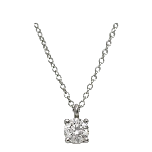 Tiffany & Co Necklace Solitaire Diamond 0.30ct Polished