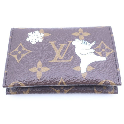 Louis Vuitton Card Holder Slim Monogram Vivienne Holiday Coin Case Wallet Brown