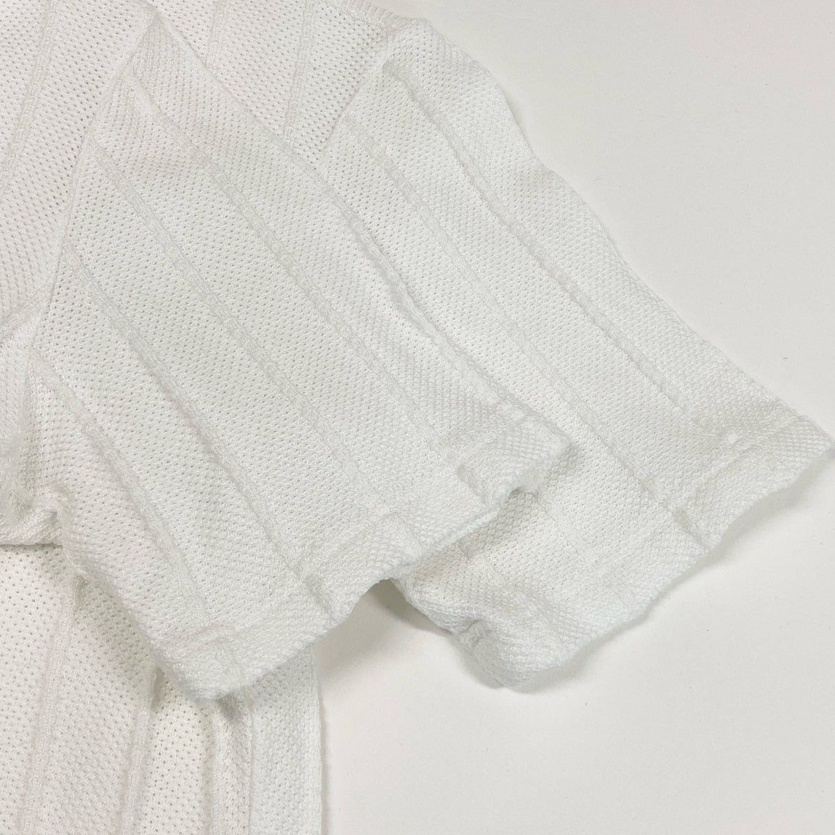 Dior Short Sleeve Knit Summer Sweater Emblem Embroidery M White Cotton — view 5