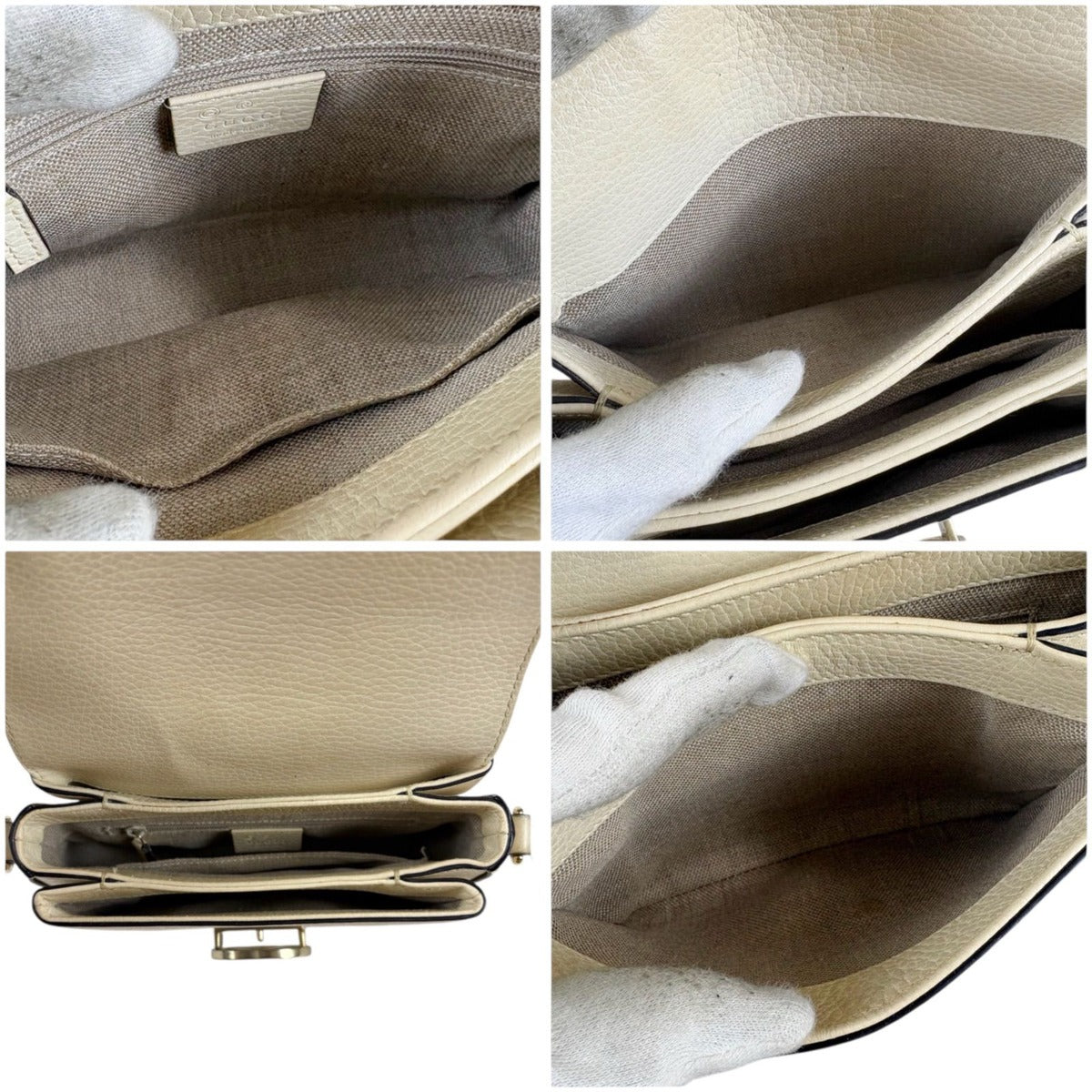 Gucci Interlocking Chain Shoulder Bag Mini Ivory Beige — view 11
