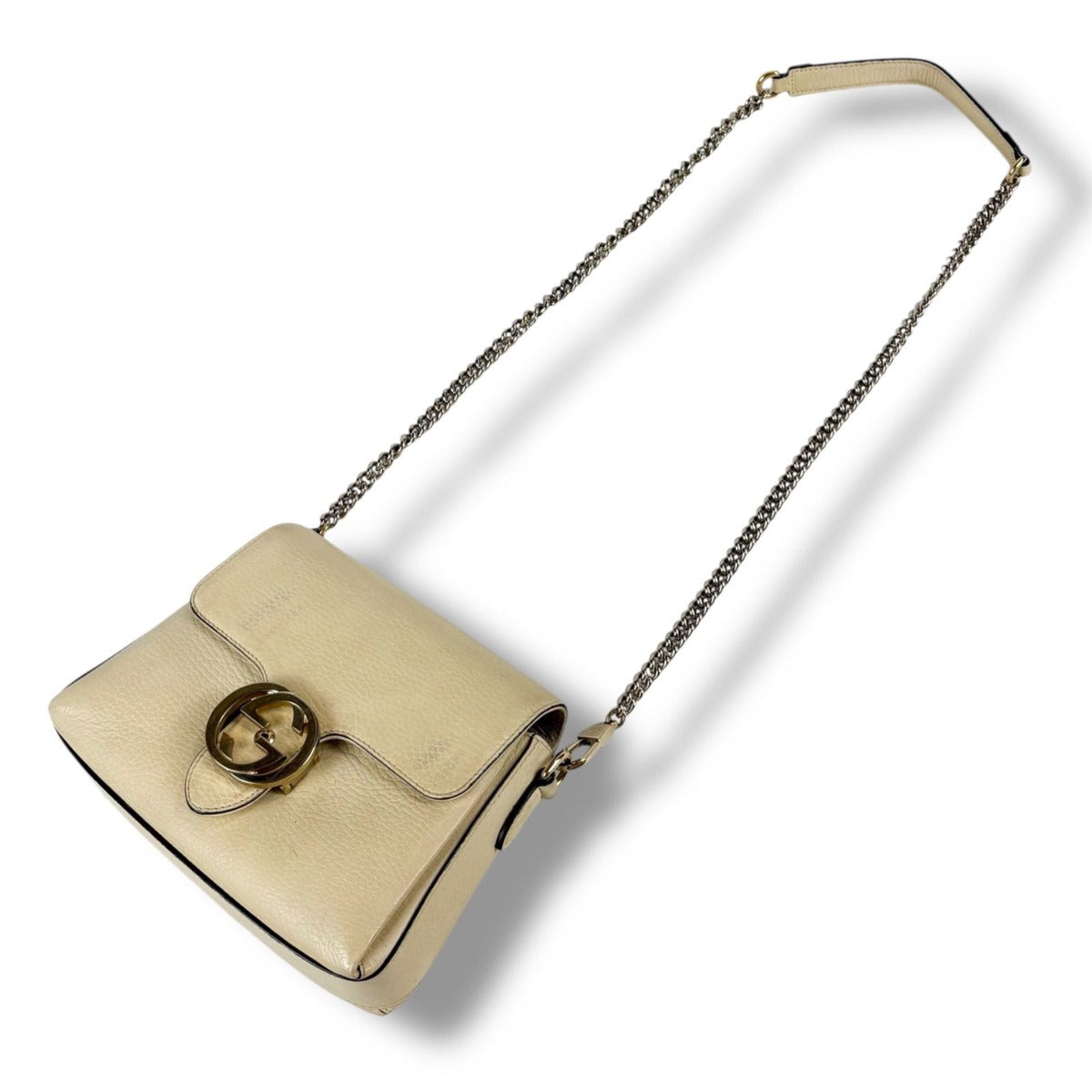 Gucci Interlocking Chain Shoulder Bag Mini Ivory Beige — view 13