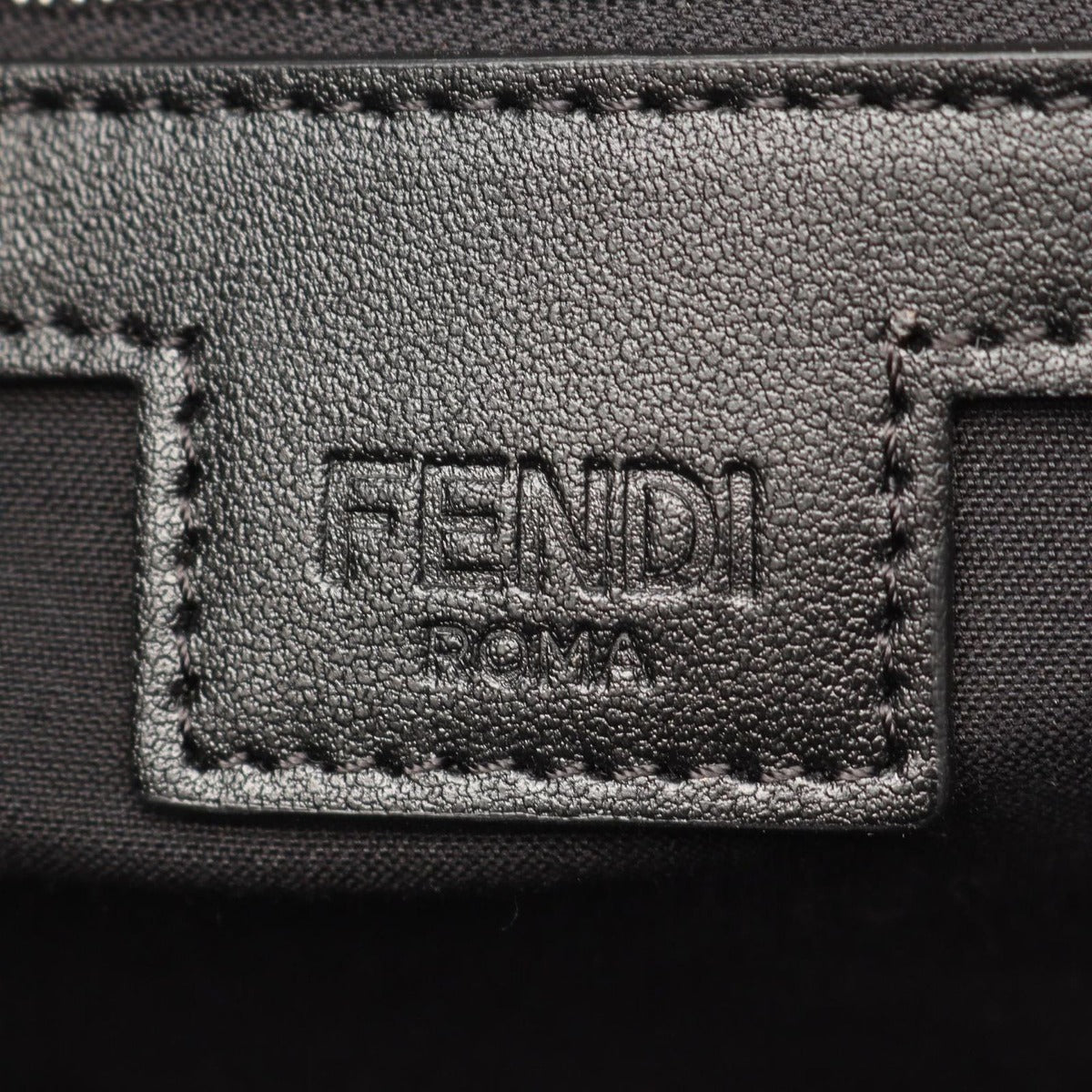 Fendi Tote FF Jacquard Black Gray Canvas Leather — view 4