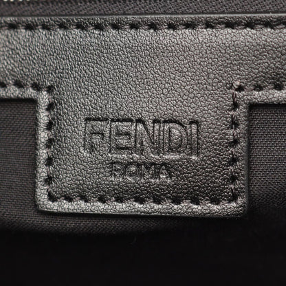 Fendi Tote FF Jacquard Black Gray Canvas Leather — view 4