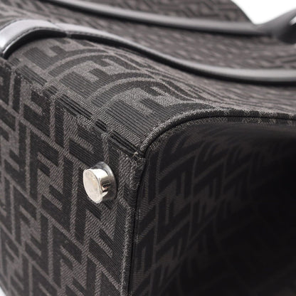 Fendi Tote FF Jacquard Black Gray Canvas Leather — view 5