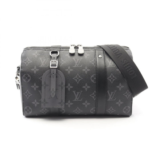 Louis Vuitton Shoulder Bag City Keepall Canvas Leather Gray Black