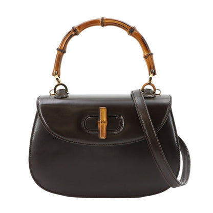 Gucci Bamb 2-Way Bag Leather Brown 000 Gold Vintage