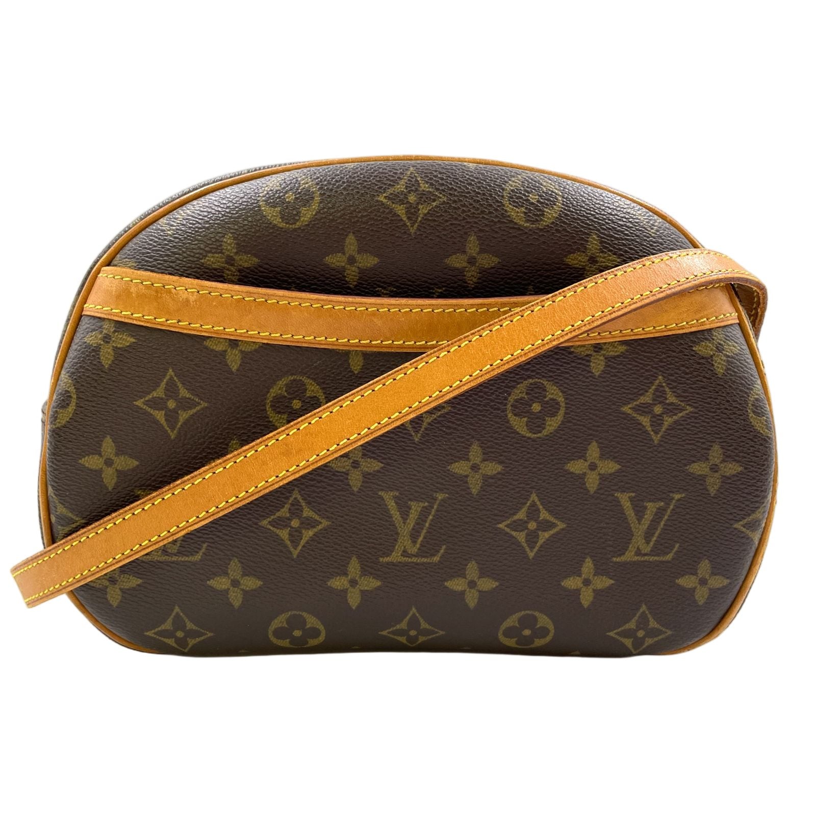 Louis Vuitton Blois Monogram Leather Brown Shoulder Bag Gold