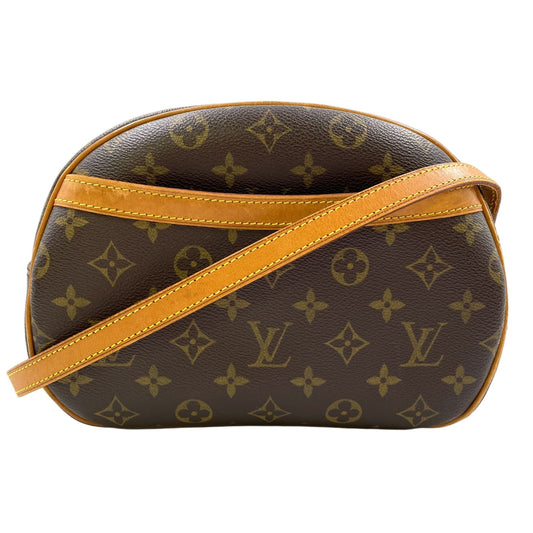 Louis Vuitton Blois Monogram Leather Brown Shoulder Bag Gold