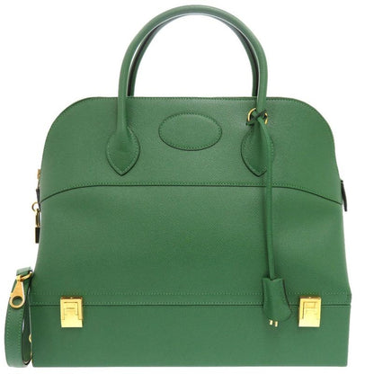 Hermes Macpherson Courchevel Vert Gold Hardware 2-Way Handbag Green