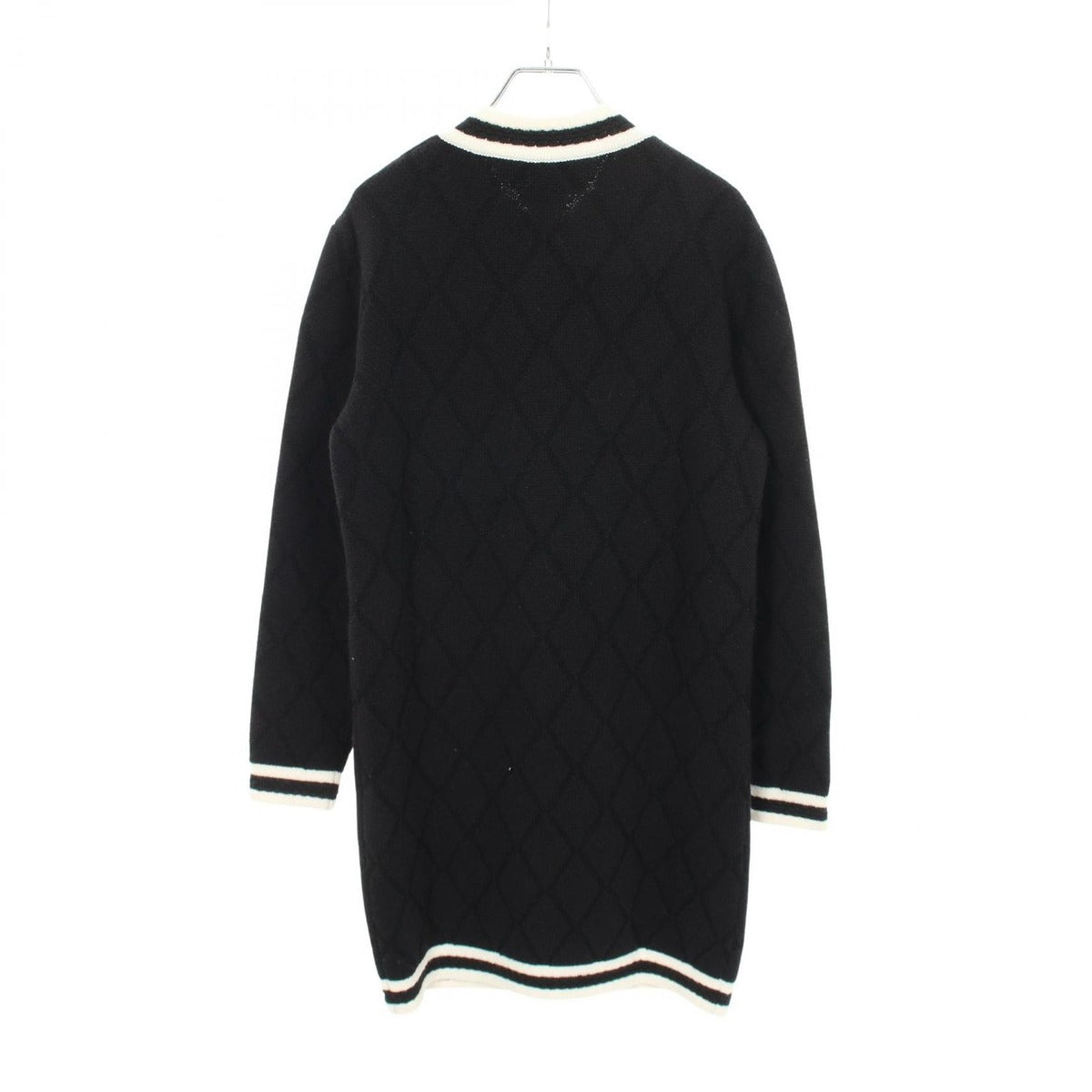 Gucci Cardigan Interlocking Button Black Wool Long — view 2