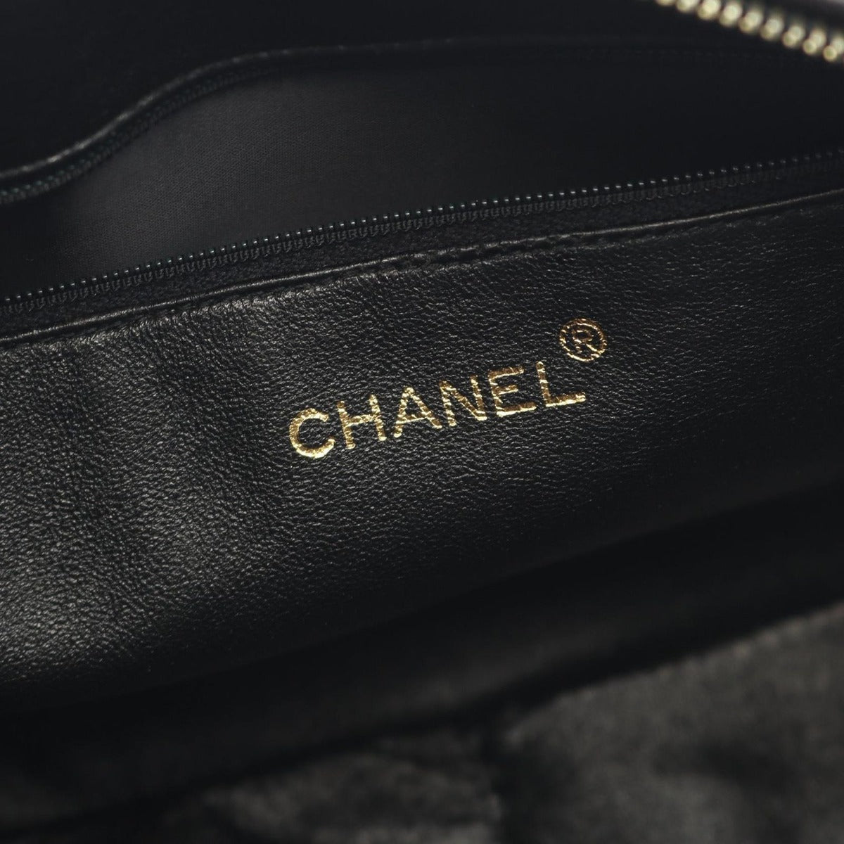 Chanel Shoulder Bag Quilted Black Lambskin Fringe — view 4