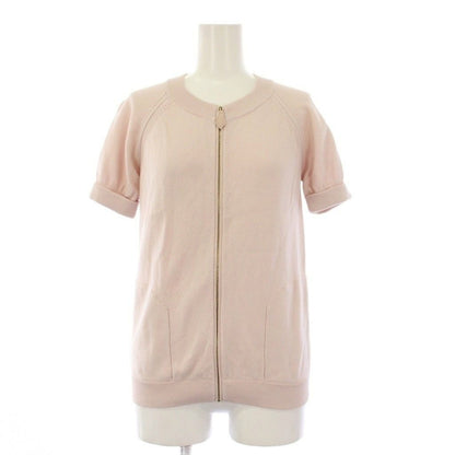 Hermes Knit Cardigan Short Sleeve Zip Up 34 Pink