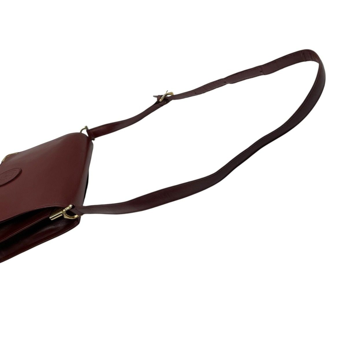 Cartier Must Line Shoulder Bag Leather Gold Crossbody Acceptable Flap Vintage — view 5