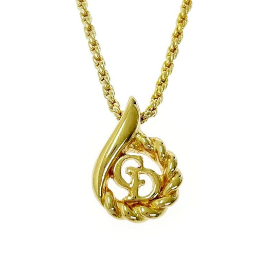 Christian Dior GP CD Logo Twist Necklace Gold