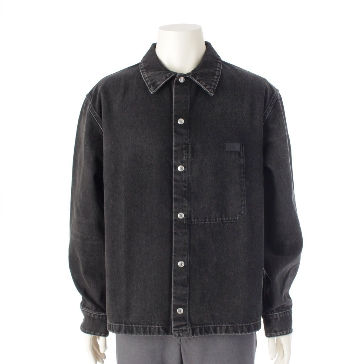 Dior Cotton Logo Twill Over Long Sleeve Shirt Denim Jacket Black 50