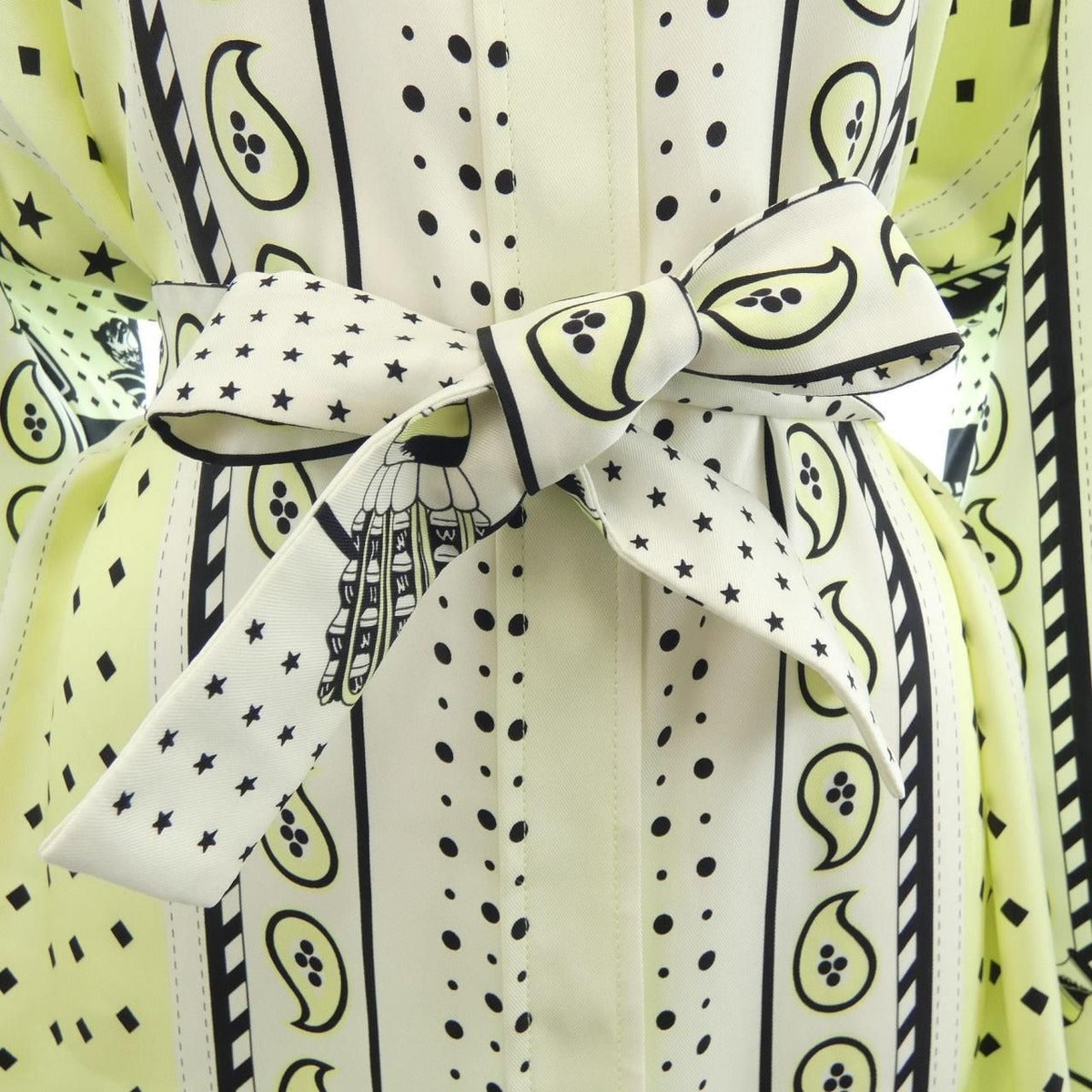 Hermes Harnais de Cour Twill Rene Dress Yellow — view 7
