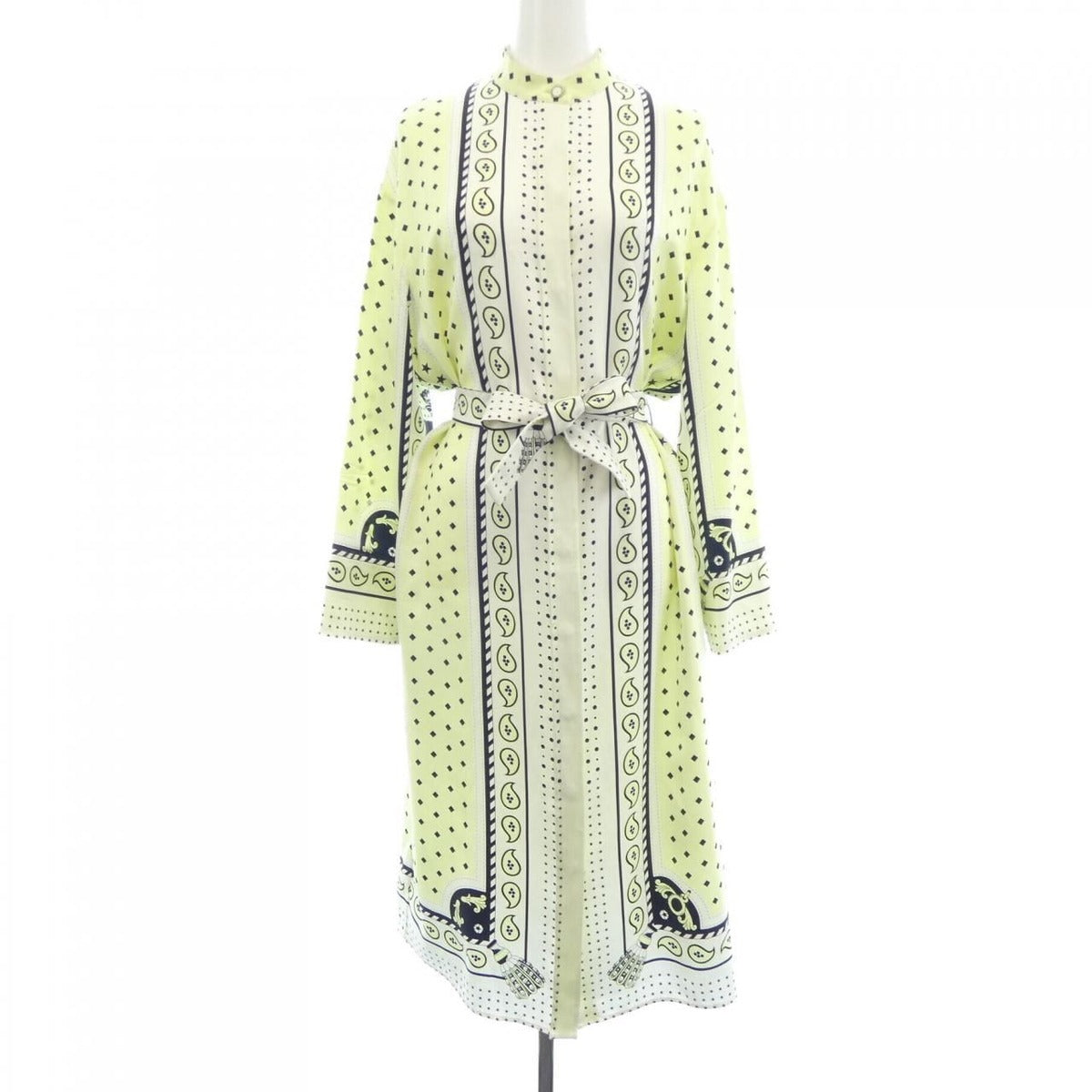 Hermes Harnais de Cour Twill Rene Dress Yellow