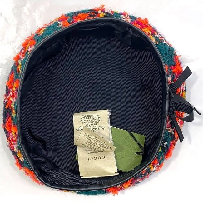 Gucci Beret Green Red Black GG Marmont — view 5