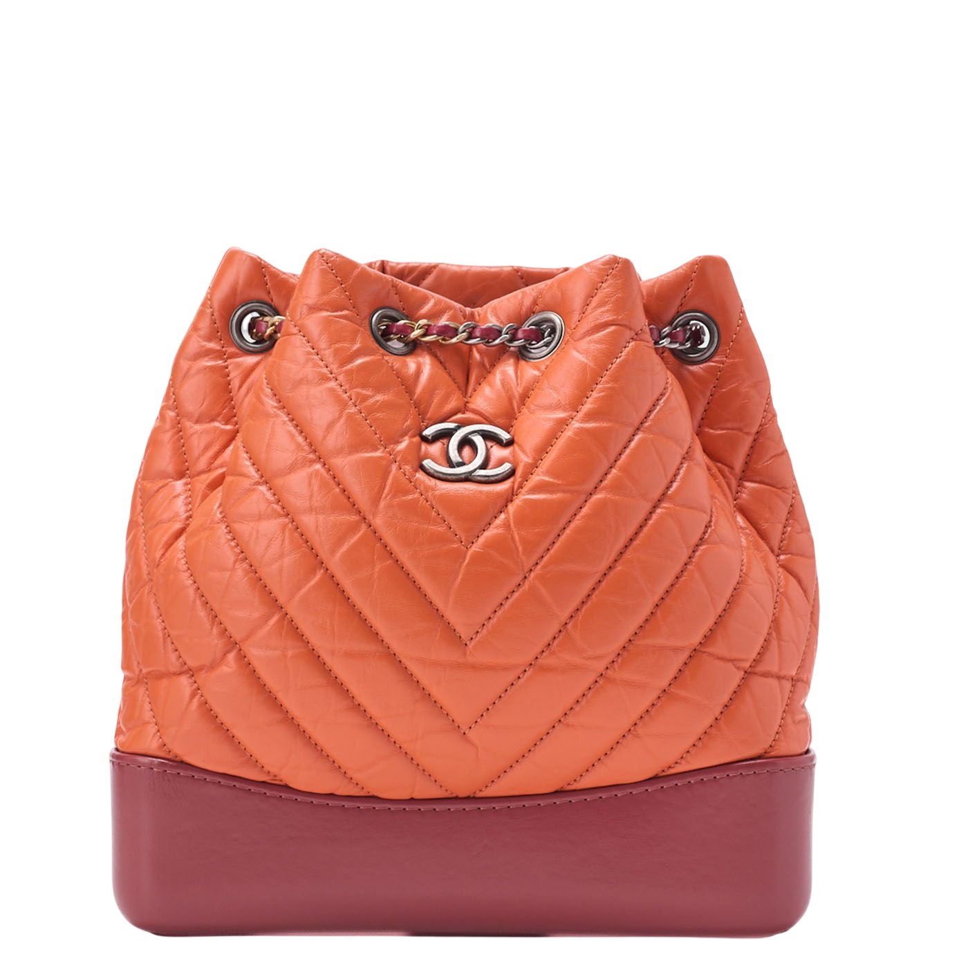 Chanel Chain Backpack Matelasse Gabrielle De Chanel Silver And Gold Hardware