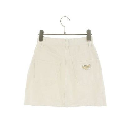 Prada Gfd 177 Triangle Logo Plate Denim Skirt Women 36 — view 2