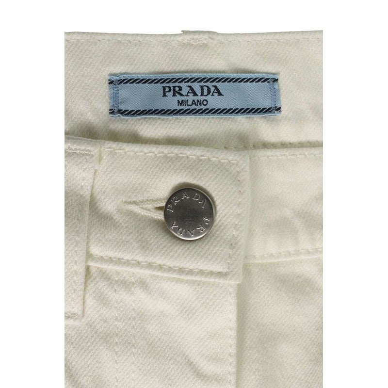 Prada Gfd 177 Triangle Logo Plate Denim Skirt Women 36 — view 3