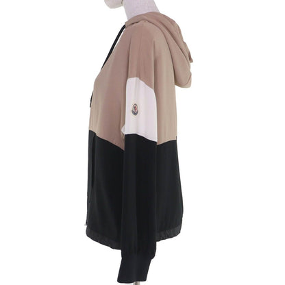 Moncler Camicia Logo Patch with Hood Hoodie Beige Black White 38 — view 2