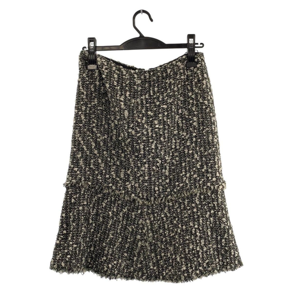 Chanel Tweed CC Logo 36 Multicolor Rayon Polyamide Silk Skirt