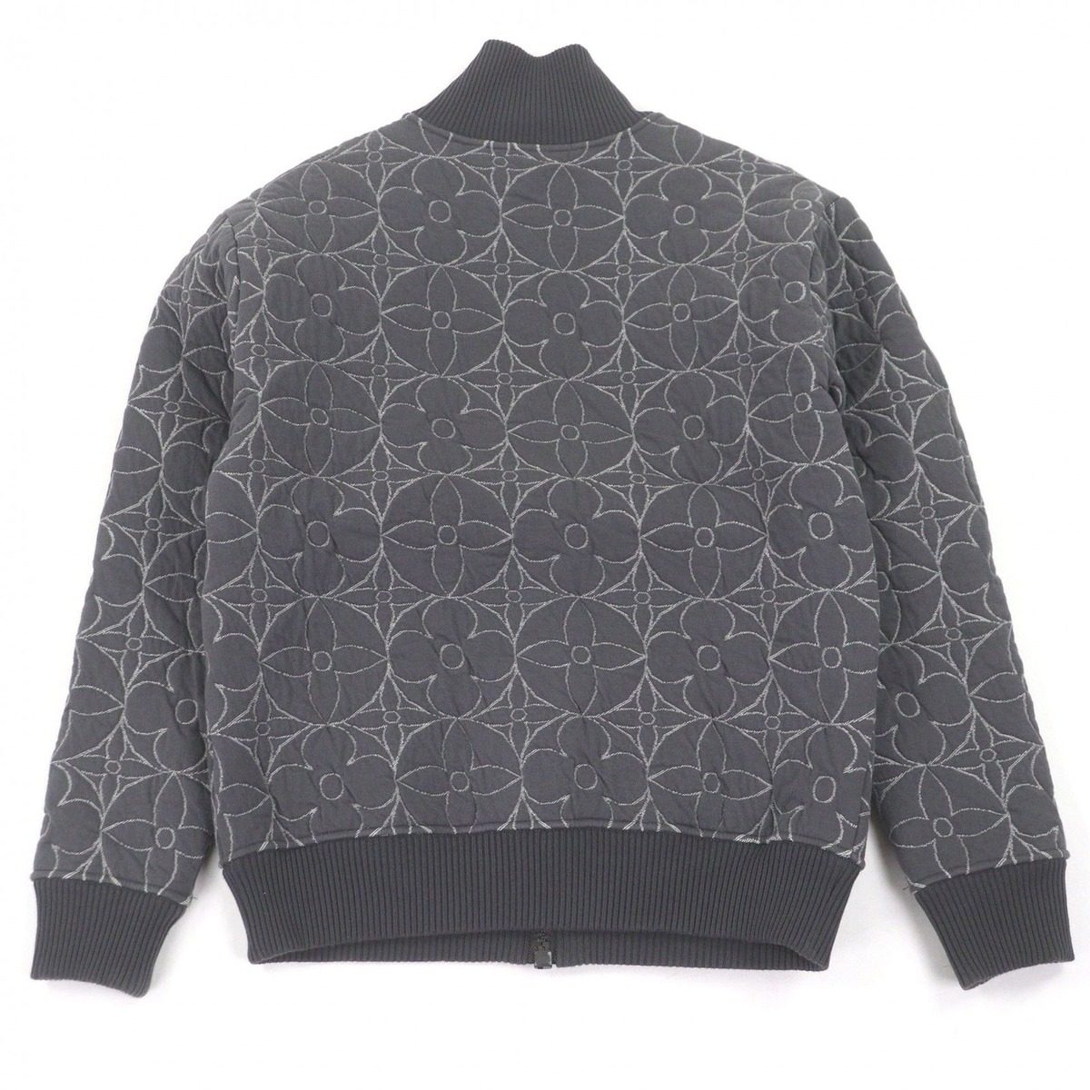 Louis Vuitton Monogram Lvlogo Zip Sle Quilted Jacket Gray XS — view 4