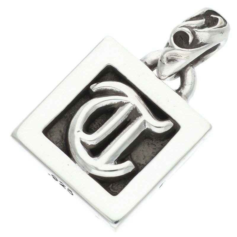 Chrome Hearts Framed Letter Block T Alphabet Silver Necklace Top