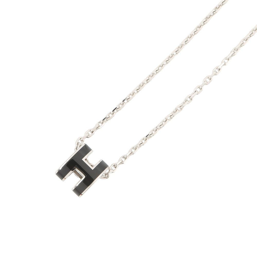 Hermes Necklace Mini Pop Black Silver