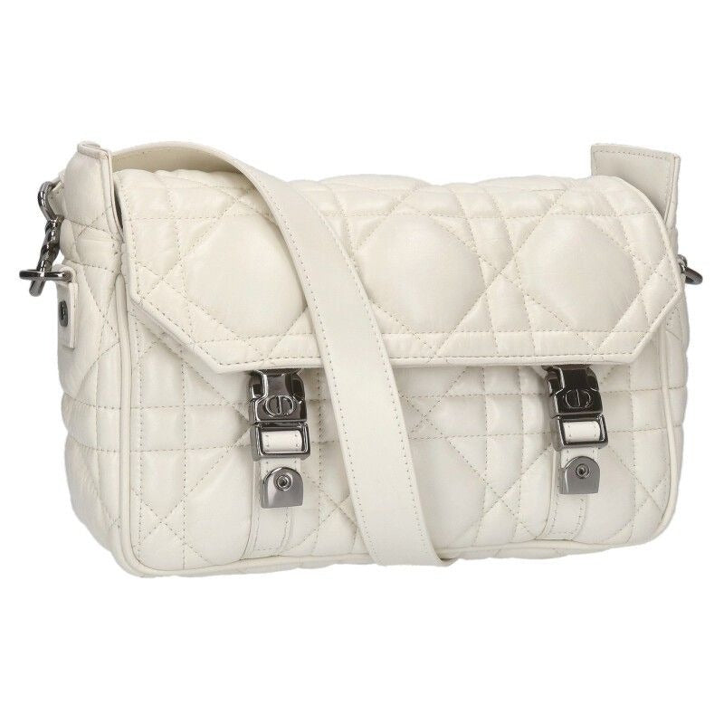 Christian Diorcamp Cannage Leather Shoulder Bag Women's