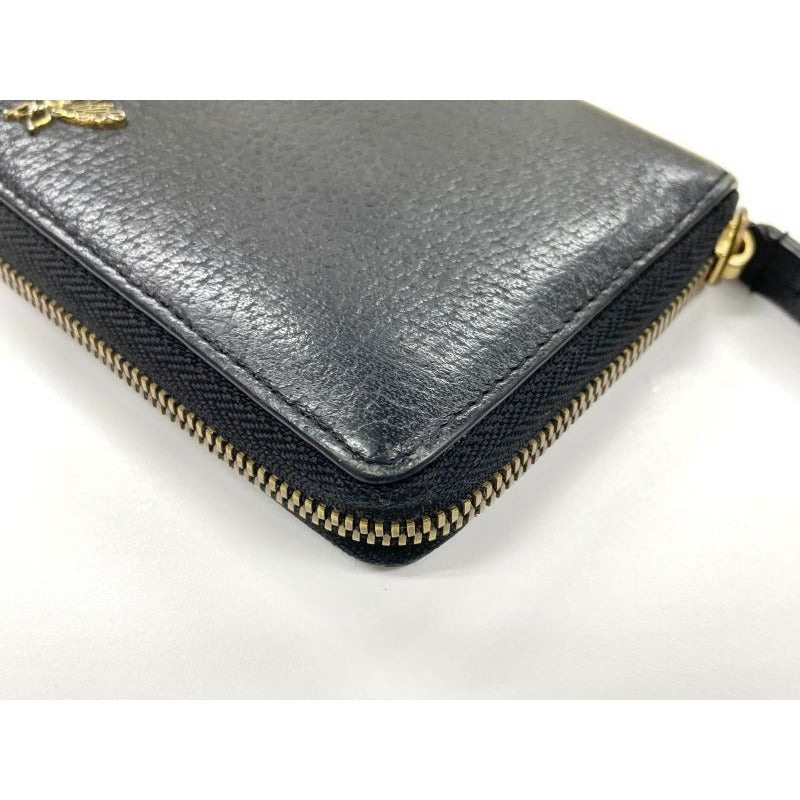 Gucci Animalier Bee Leather Zip Around Wallet Round Zipper Long — view 10