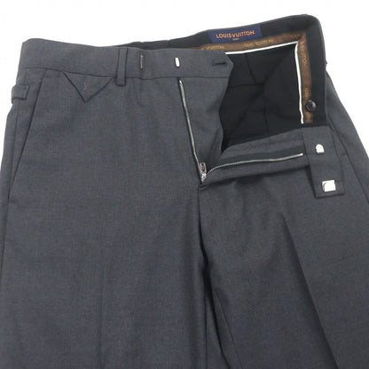 Louis Vuitton Gaston Wool Cotton LV Embroidery Pants Slacks Gray — view 3