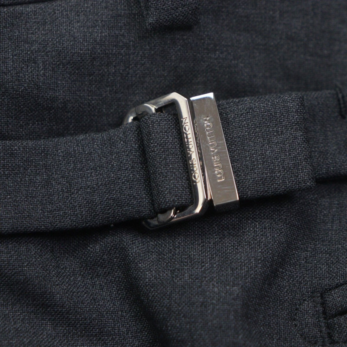 Louis Vuitton Gaston Wool Cotton LV Embroidery Pants Slacks Gray — view 6