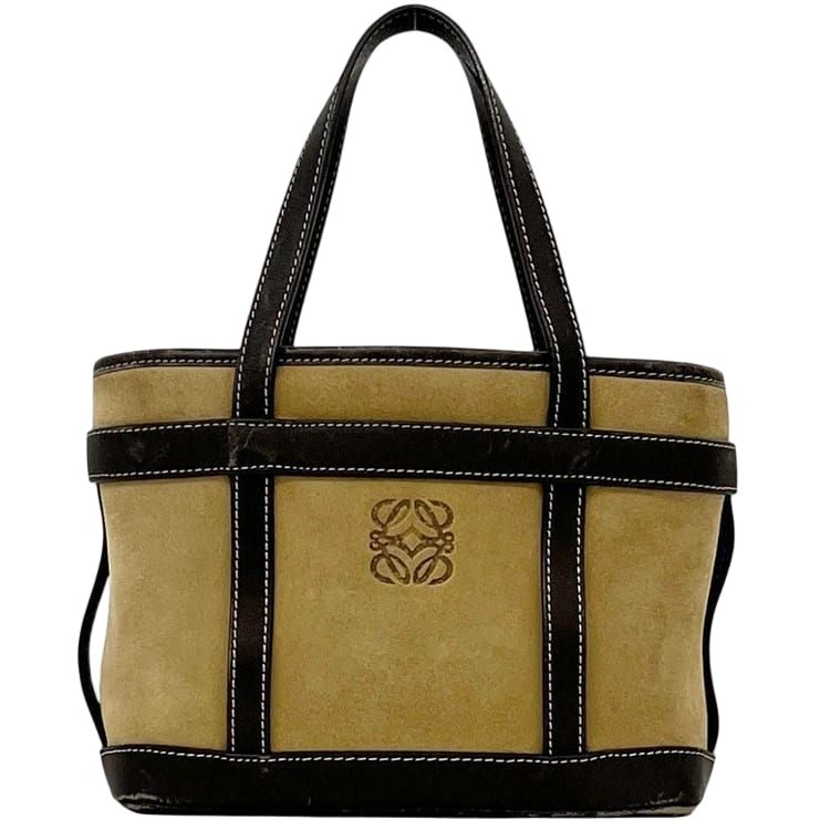 Loewe Mini Bag Anagram 29 Suede Leather Beige Brown