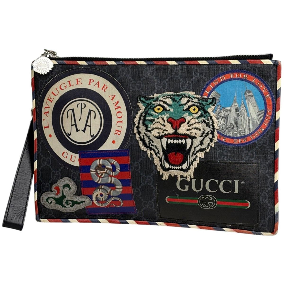 Gucci GG Pattern Second Bag Supreme Night Courier Patch Coated