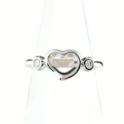 Tiffany & Co Open Heart Ring Platinum Pave Diamond Elsa Peretti