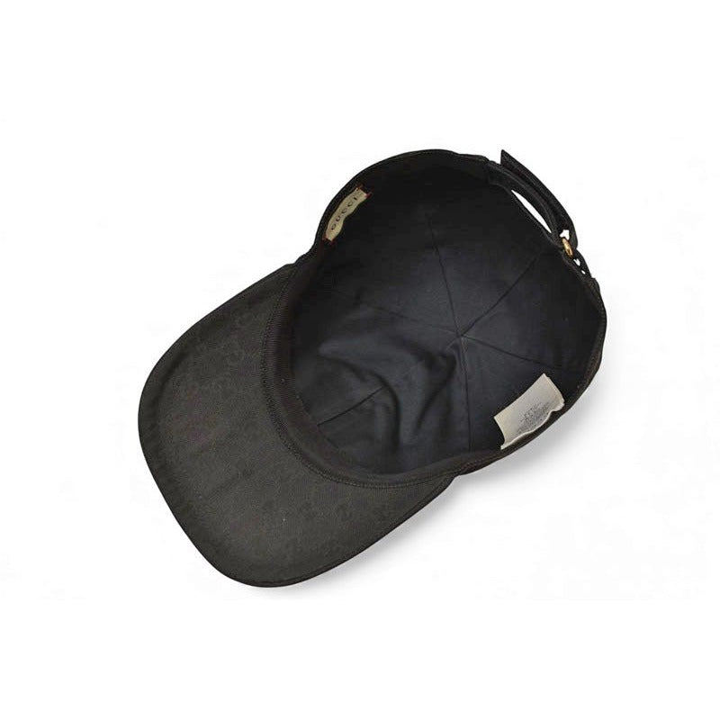 Gucci Baseball Cap Hat Gold Foil Embossed GG Black 4 Hg53 1060 Size — view 7