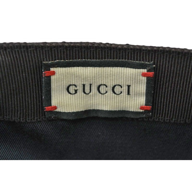 Gucci Baseball Cap Hat Gold Foil Embossed GG Black 4 Hg53 1060 Size — view 8